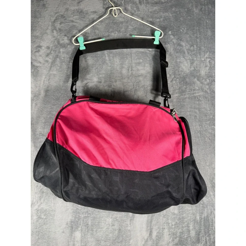 Nike Duffel Bag Hot Pink Black Gym Sports Beach Travel Training Shoulder Strap